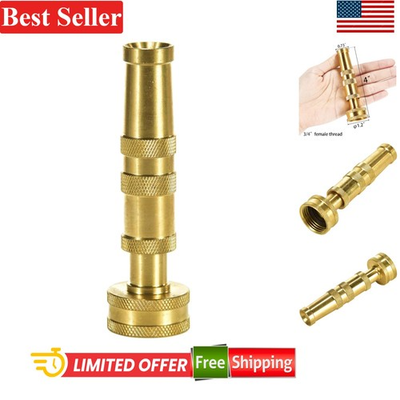 #ad Heavy Duty Brass Garden Hose Nozzle Adjustable Twist 3 4In Female NPT $11.99