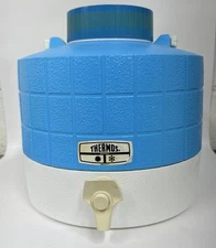Thermos Jug Insulated Water Cooler Blue USA Made Retro Drink Vintage