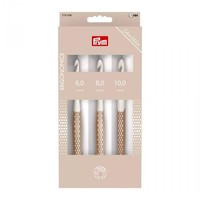 Prym WollhäKelnadel-Set Ergonomics, StäRke 6/8/10 Mm, Taupe 218596 HäKelnadel