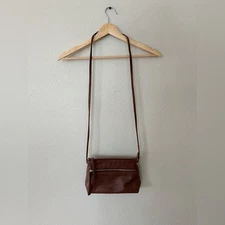 Ili New York RFID Blocking Genuine Leather Brown Crossbody Bag Adjustable