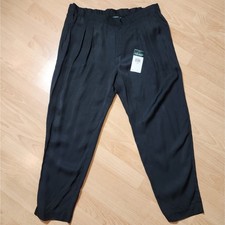 Lauren Ralph Lauren Black Size 10 Pull On Pleated Tapered Pants Silky Viscose