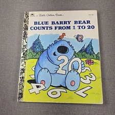 Blue Barry Bear Counts From 1 To 20 ~ Little Golden Book 1991 Hardcover