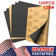 100pcs Wet Dry Sandpaper 120 Grit Assortment 9x11'' Abrasive Paper Sheet Sanding