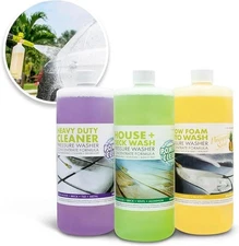 Sun Joe 3 Pack Pressure Washer Concentrate Formula, Biodegradable Detergent Trio