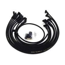 Taylor Spark Plug Wire Set 56032; Street Thunder 8mm Black 45deg HEI for BBC