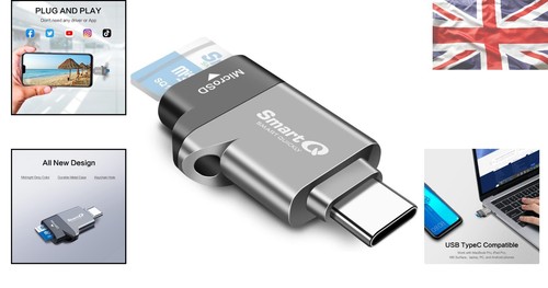 USB 3.0 MicroSD Card Reader for Windows, Mac & Android - Midnight Grey - Picture 2 of 8