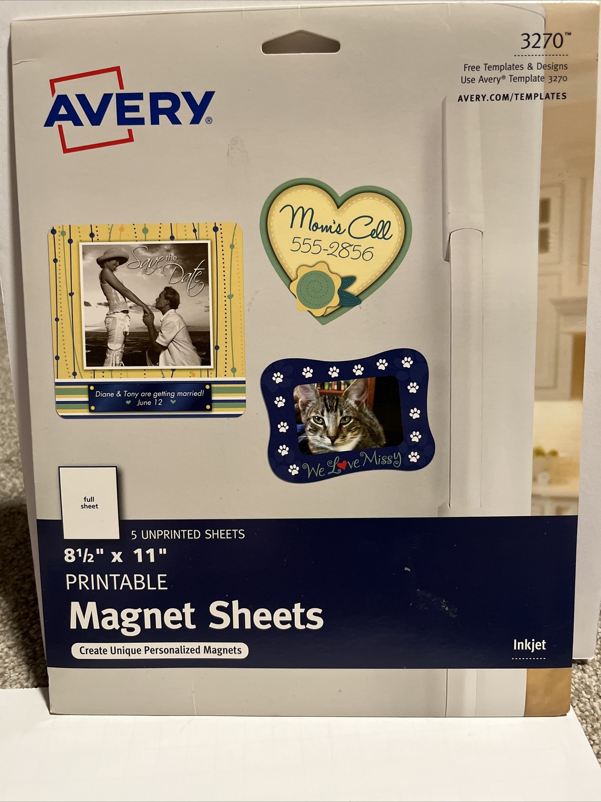 Avery Magnet Sheets, 8.5 x 11 Inches, White (03270) 5 Unprinted Sheets |  eBay