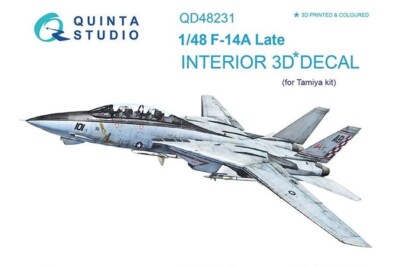 1/48 Quinta Studios 3D Interior Decal #48231 F-14A Tomcat Late For Tamiya
