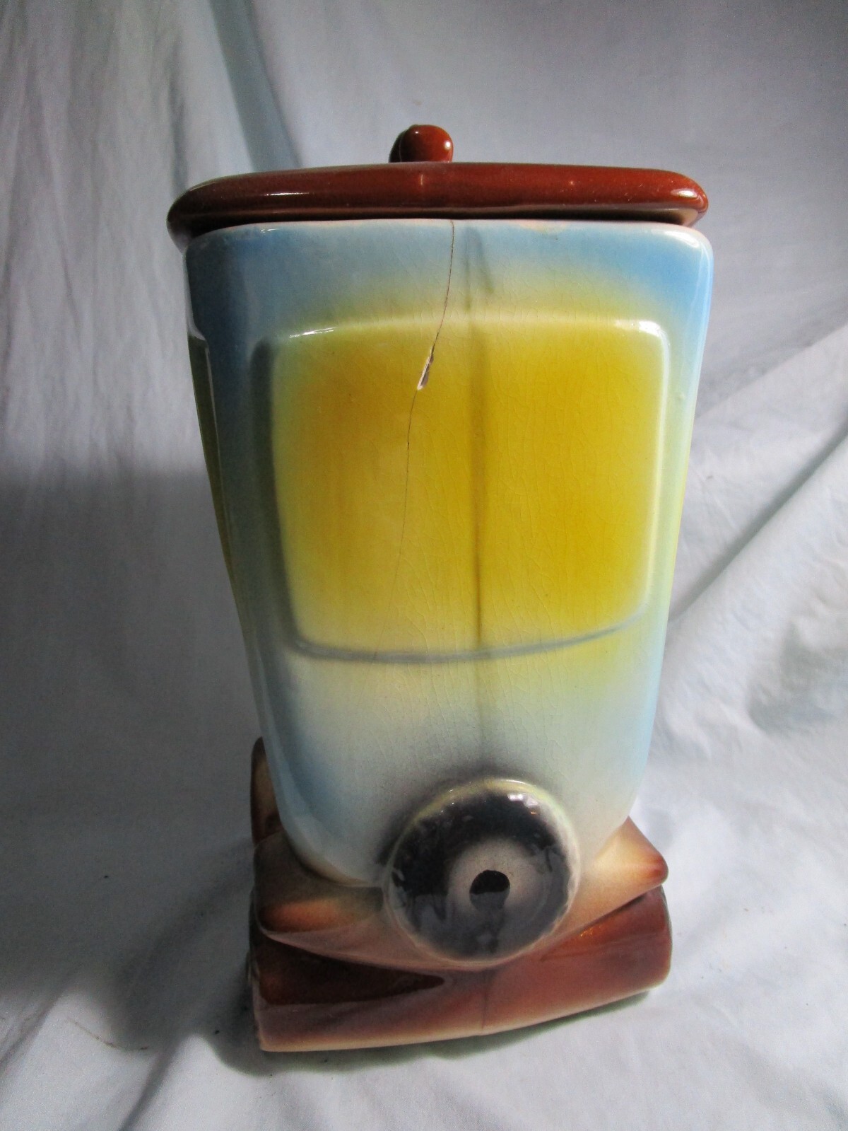 Vintage American Bisque Cookie JarAfter School Cookies Truck with Bird