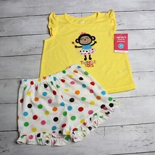 Carter's Vintage Baby Girl's Shortie Pajama Set Size 24 Months Top Shorts