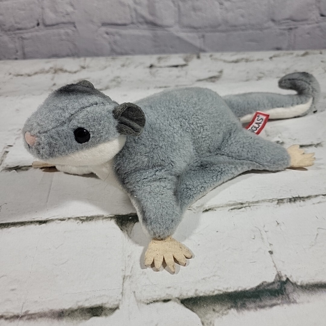 Douglas Squeek Sugar Glider Plush Toy Stuffed Animal Gray Gliding