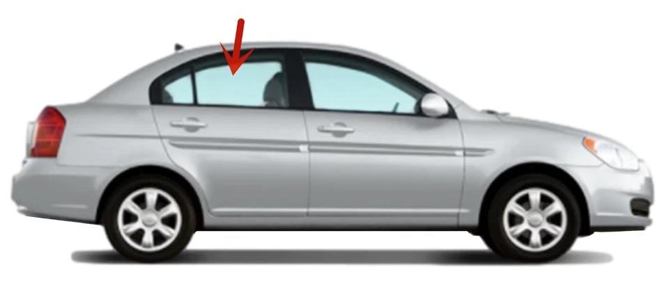 Se adapta a Hyundai Accent 2006-2011 sedán lado del pasajero puerta trasera derecha ventana de vidrio Foto 2 de 4