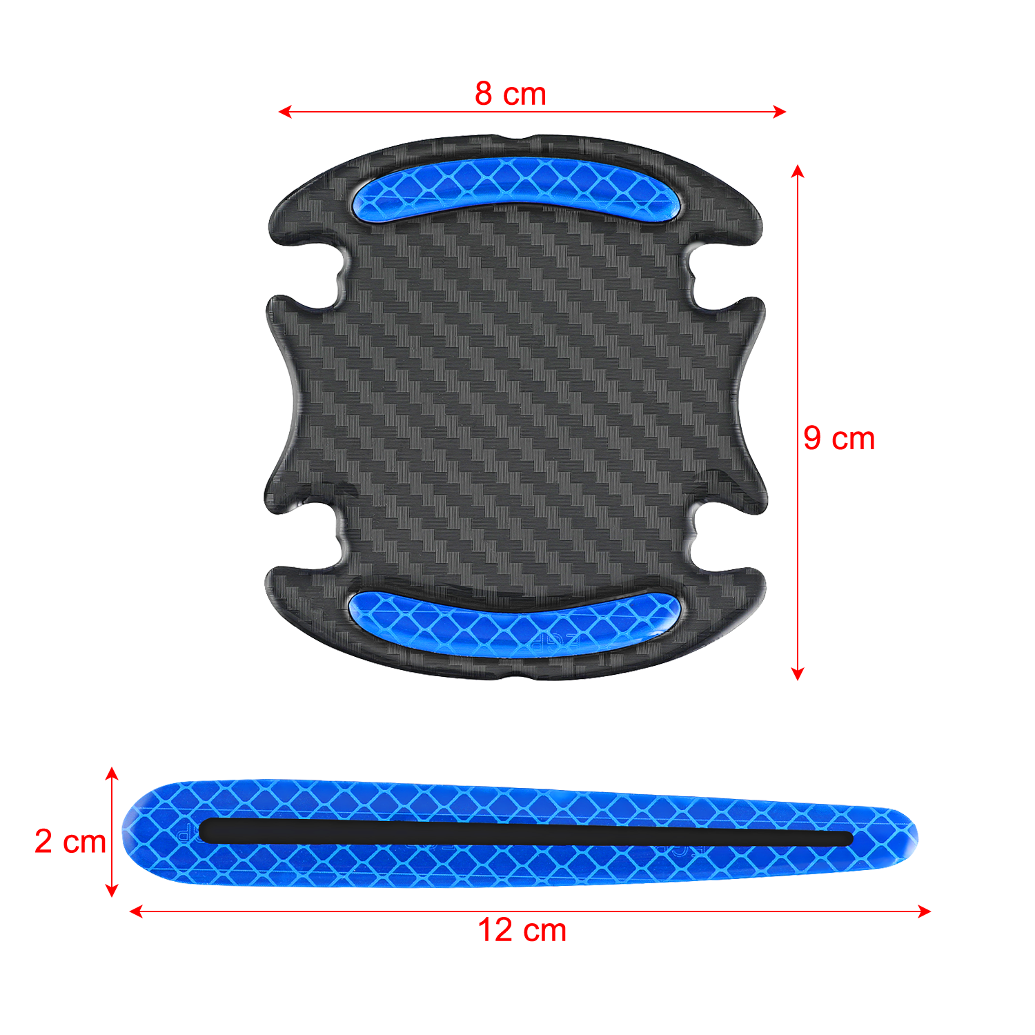 8Pcs Blue Reflective Stickers Car Door Handle Bowl Cup AntiScratch