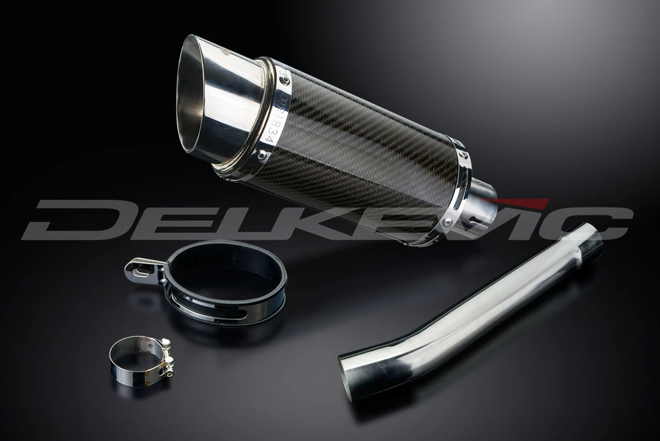 Kit silenciador escape carbono redondo Kawasaki ZX-9R Ninja 1994-1997 Slip On 8" Foto 3 de 4