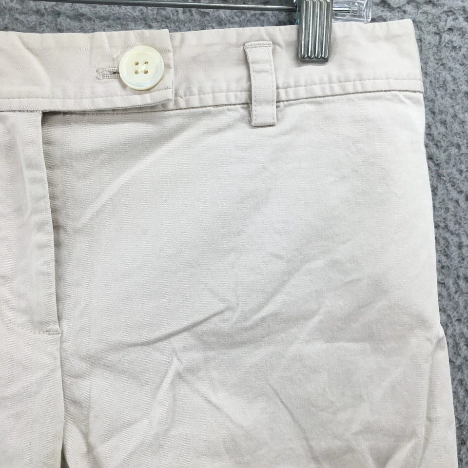 Pantalones de pierna ancha Ann Taylor para mujer 8P (30x21 real) beige mezcla de algodón tiro medio Foto 4 de 4