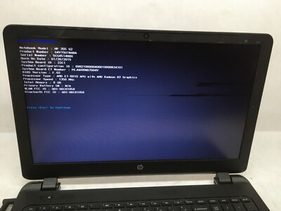 HP 355 G2 Laptop 15'' AMD E1-6010 READ! -AA