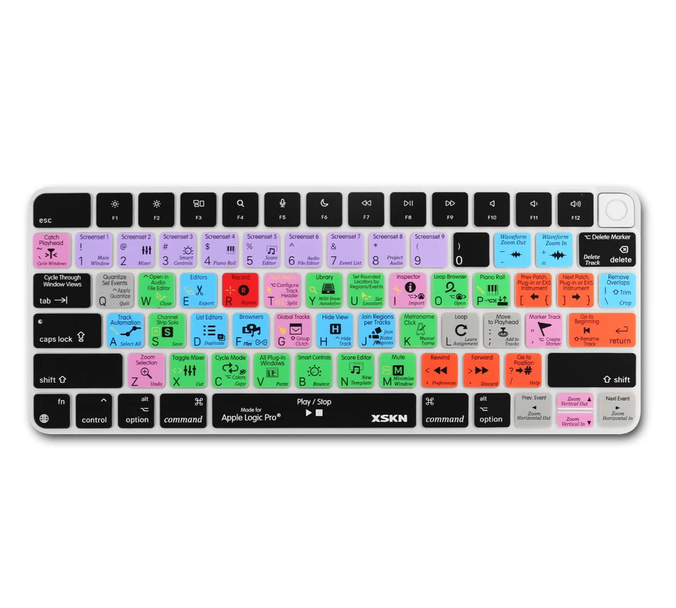 XSKN Logic Pro Shortcuts Keyboard Cover Skin for iMac 24" Magic Keyboard 2021+ - Image 3 of 4