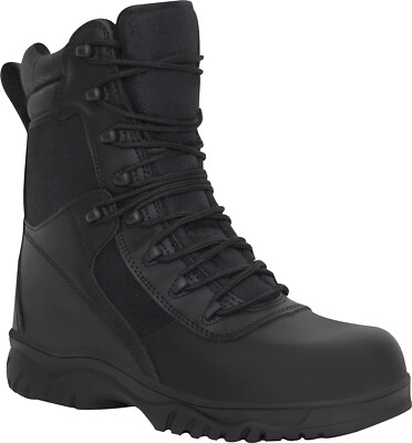 Black Side Zipper Composite Toe 8 Inch Tactical Boots | eBay
