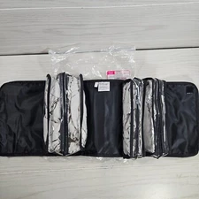 Thirty-One Roll Call Organizer Make Up Bag Charcoal Crosshatch NEW