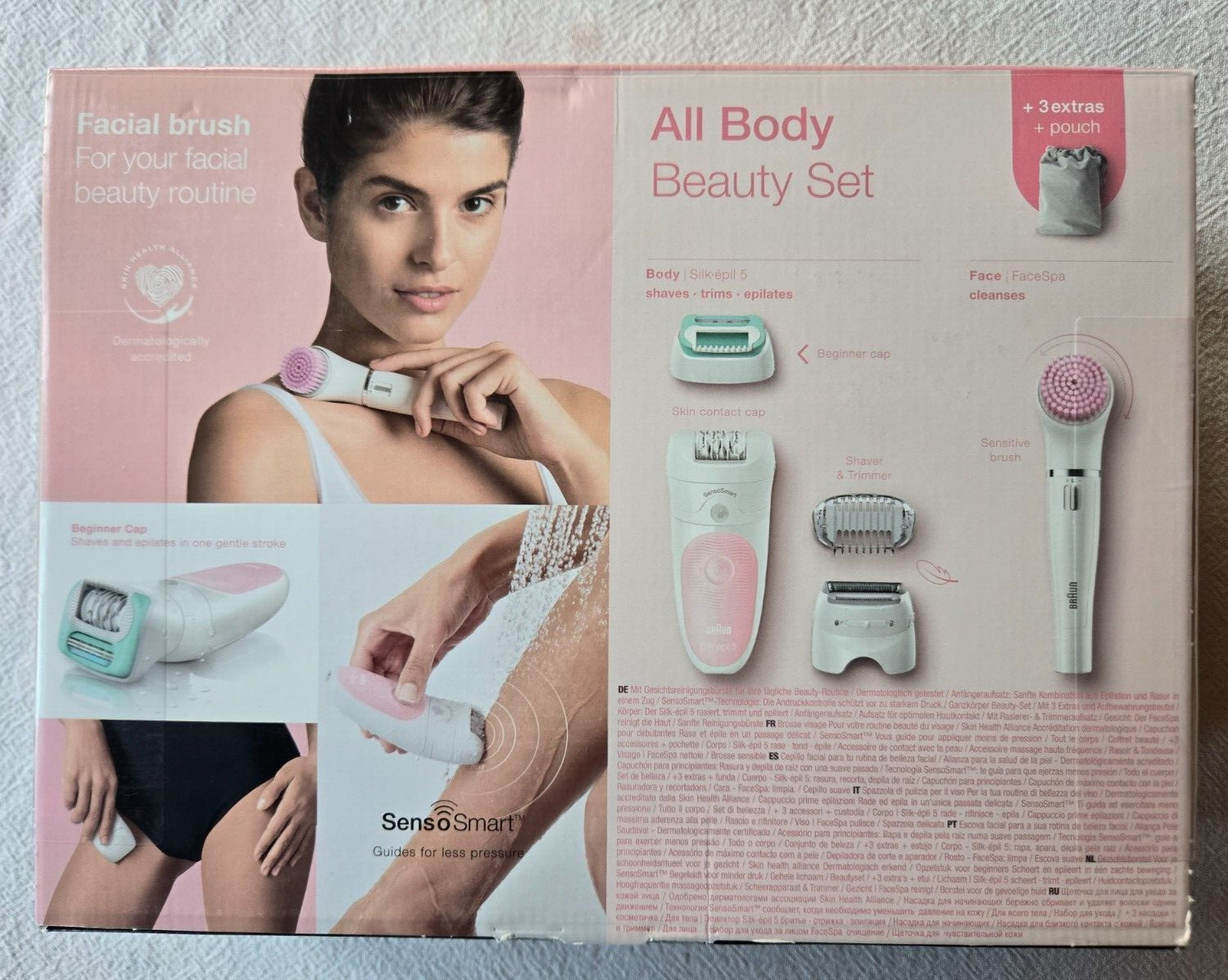 Épilateur Braun Beauty Set 5 SensoSmart pour peau sensible épilation douce sans douleur sous l'eau