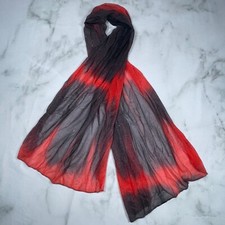 Colorful Black and Red Sparkle Tie Dye Sheer Extra-Lightweight Scarf