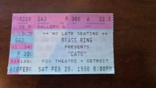 "CATS" The Musical Ticket Stub 02/28/1998 Brass Ring Fox Theatre Detroit
