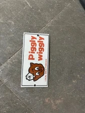 PORCELAIN PIGGLY-WIGGLY ENAMEL SIGN 8X4 INCHES