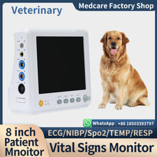 8-inch VET Portable Multi-parameter Patient Monitor  ECG NIBP Spo2 TEMP RESP