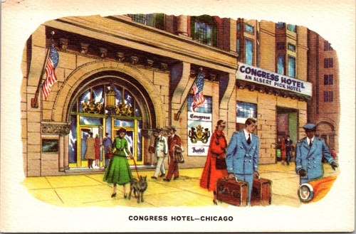 Congress Hotel, An Albert Pick Hotel, Michigan Avenue, Chicago Illinois Postkarte
