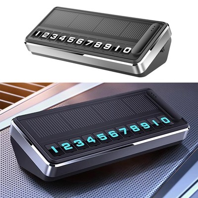 Solar Car Phone Number Plate Led Lighting Temporary Parking Card Car Park Number