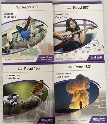 HMH Read 180 Code Books 1 - 4 Teaching Guides w/ Classroom Poster