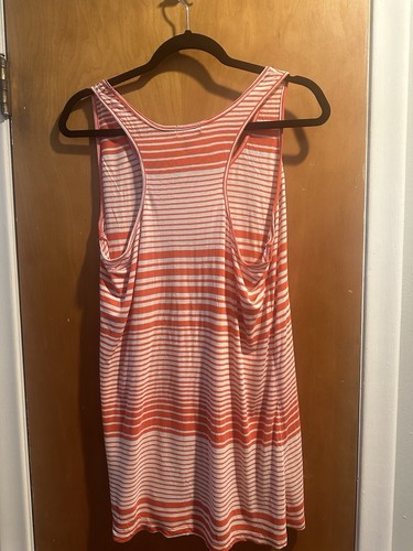Old Navy Women’s Orange/white Stripe Tank Top Size XL Tall - Picture 2 of 3