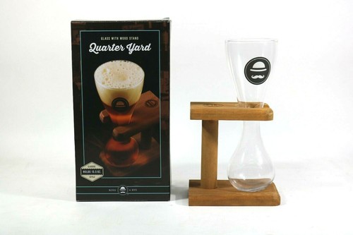 Vaso de cerveza & Rye 13,5 oz cuarto de yarda con soporte de madera | eBay