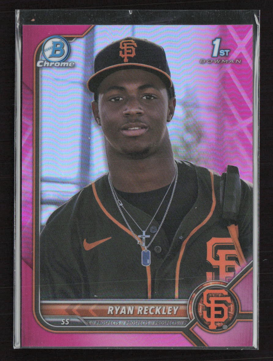 2022 Bowman Chrome 1st #BCP-163 Ryan Reckley Fuchsia/Pink Vapor Refractor /199 E