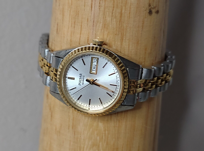 #ad 6 Inch Two Tone Metal Pulsar Watch $27.29