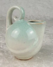 Dryden Art Pottery Miniature Ball Pitcher Creamer Mint Green Glaze 4-1/4 in Tall