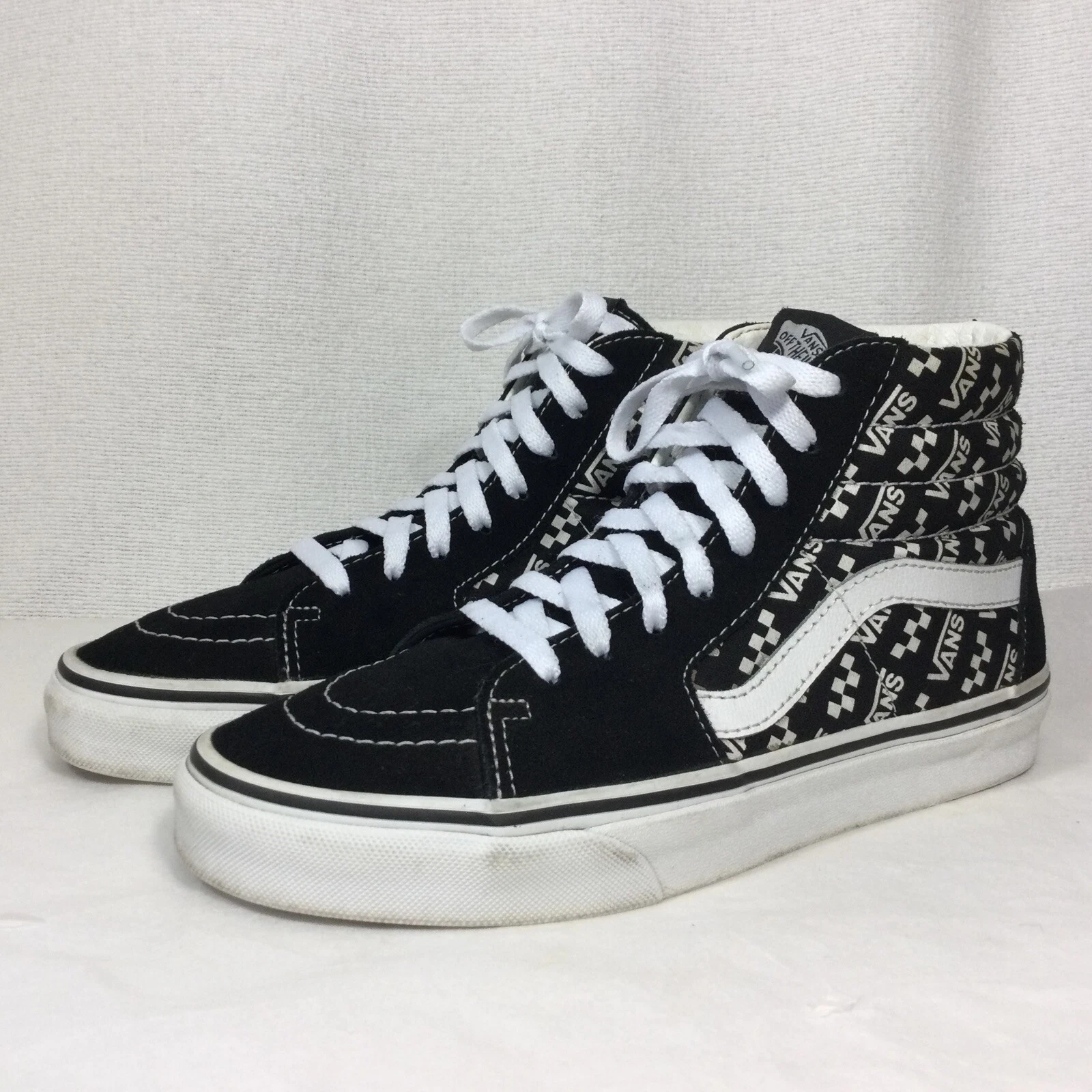 Sneakers alte Vans nere bianche con logo a quadri SK8 uomo 5 Wo 6 5