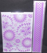 Gemini Embossing Folder Flowers Butterflies w/ a Lattice Border Folder New HTF