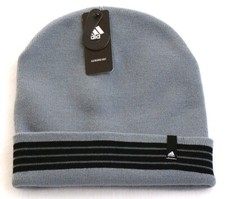 Adidas Aeroready Gray Core Fold II Knit Cuff Beanie Skull Cap Men's One Size NWT