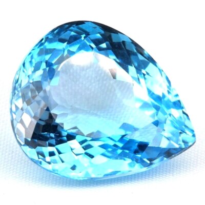 SHOLA Echt 38,02 Ct Natürlicher Blau Topas Gigant aus Brasilien, Topaz