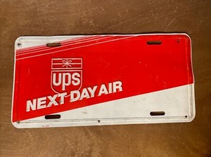 UPS Next Day Air License Plate Booster Aluminum