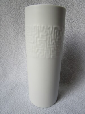 Rosenthal Studio-Linie Design Bisquit Vase Relief Cuno Fischer signiert 16x6cm