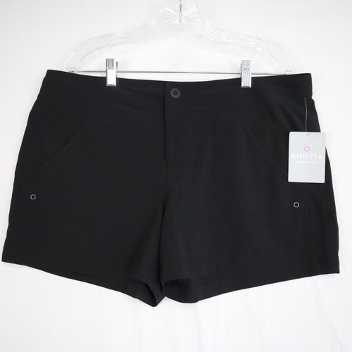 Athleta Shorts Womens 16 Costa Activewear Athletic Performance Chino Black NWT