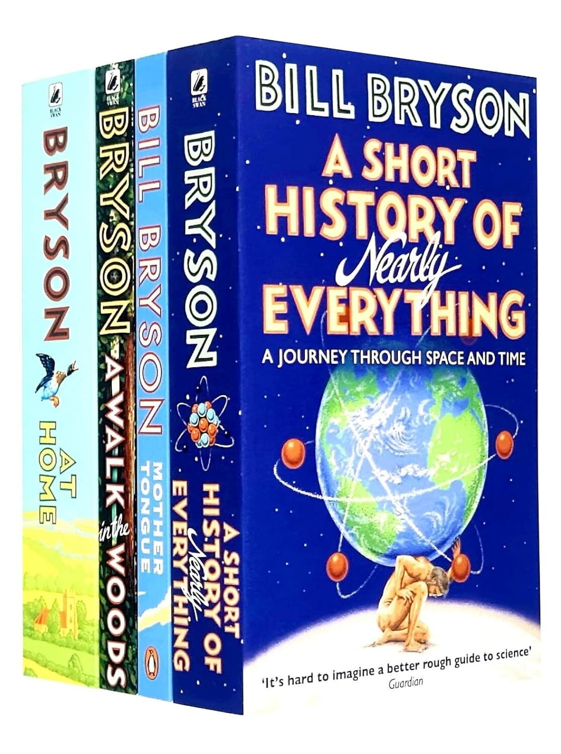 Bill Bryson Collection 4 Books Set Mother Tongue, A Walk In The Woods, At Home