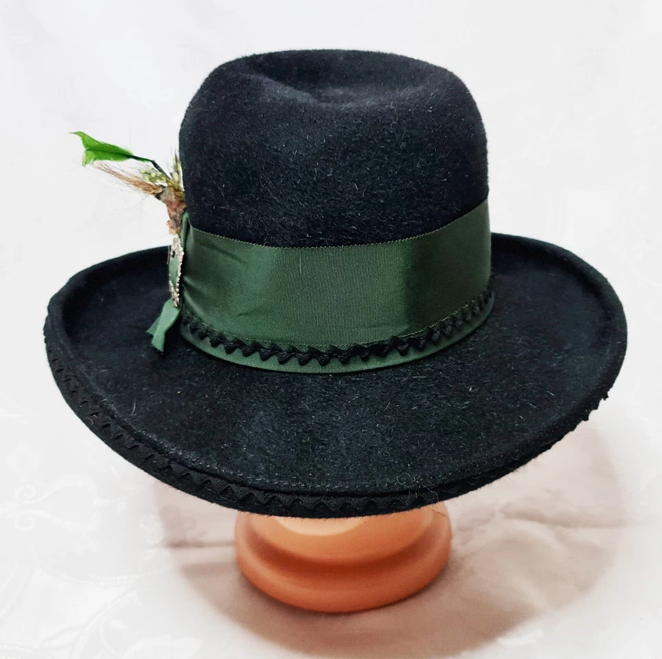 Sombrero Fedora Vintage Auténtico Austria Viena Trachten Oktoberfest Dirndl:S Foto 3 de 4