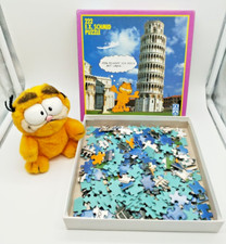 GARFIELD Puzzle Turm Pisa 222 Teile 1978 F.X. Schmid + Stofftier ca 12 cm 1981