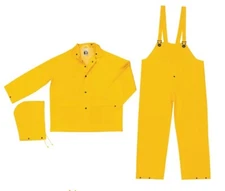 Lot of 2 MCR Safety 2003 Classic Series .35mm PVC Polyester Rainwear 3 Pc Suit