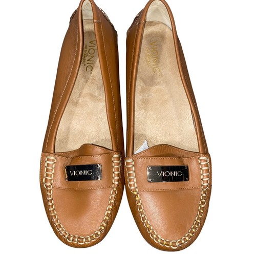 Vionic Sydney Orthotic Loafers Tan Leather Slip-On driving moccasins Shoes SZ 11 - 第 1/11 張圖片