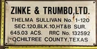 Vintage Painted Aluminum Oil Industry Sign - Zinke & Trumbo Ochiltree Cnty Texas