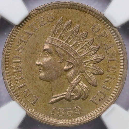 1859 1c Indian Head Cent - NGC MS 61